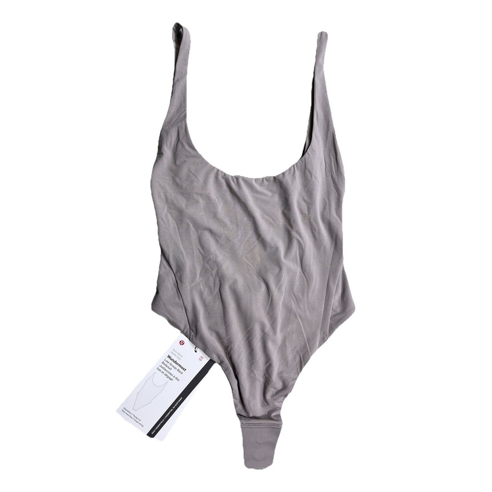 Lululemon Wundermost Bodysuit XS Taupe Scoop Neck Sleeveless NWT